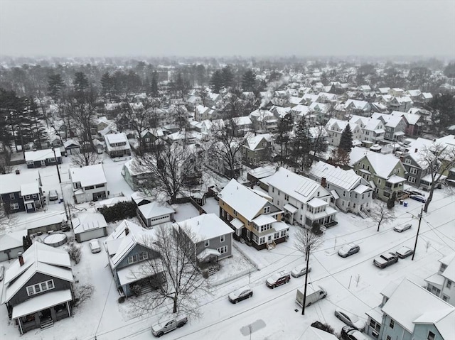 view of snowy aerial view