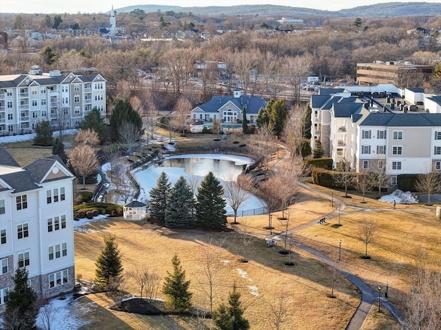 aerial view with a residential view