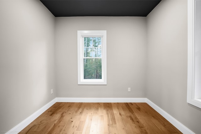 empty room with light wood-type flooring