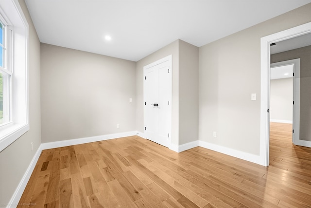 empty room featuring light hardwood / wood-style floors