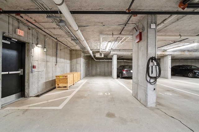 parking garage with a garage door opener