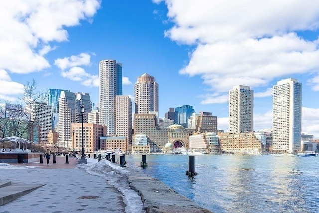 view of city featuring a water view