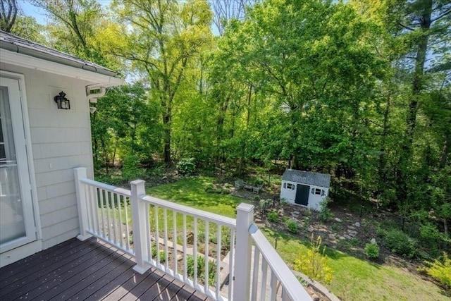 137 Naugler Ave, Marlborough, MA 01752 - deck featuring a shed, an outdoor structure, and a yard
