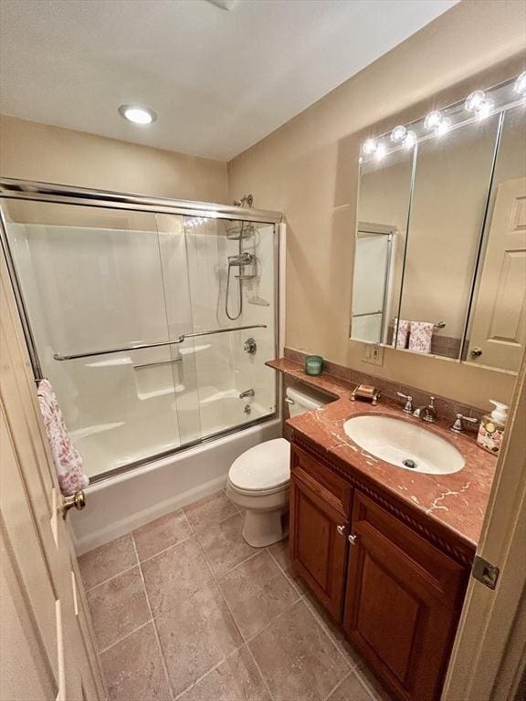 97 Anderer Ln Unit 105, Boston, MA 02132 - bathroom with toilet, combined bath / shower with glass door, and vanity
