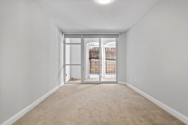 spare room featuring light carpet