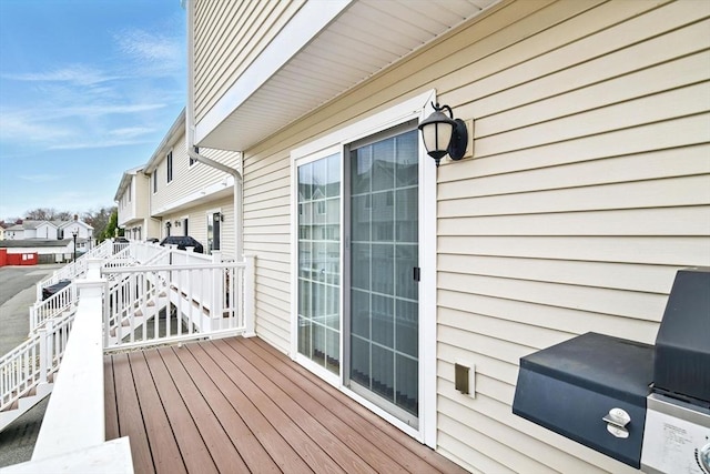 wooden deck with stairs