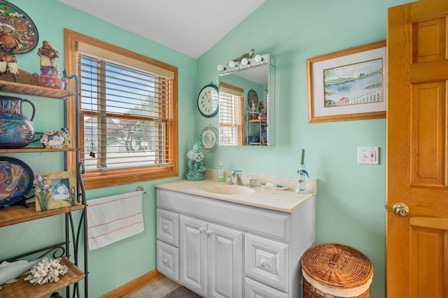 1 Carter Ave, Salisbury, MA 01952 - bathroom with vanity and lofted ceiling