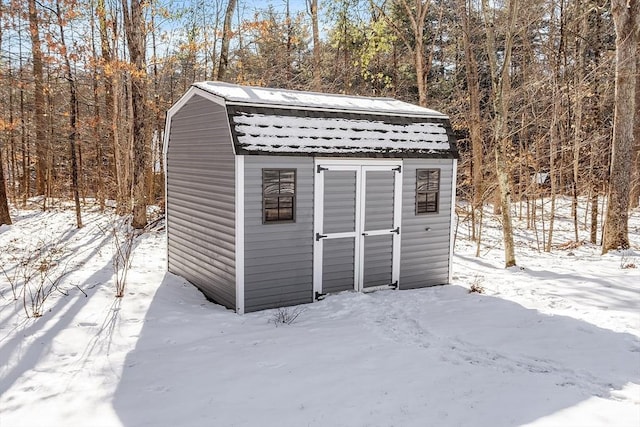 view of snow covered structure