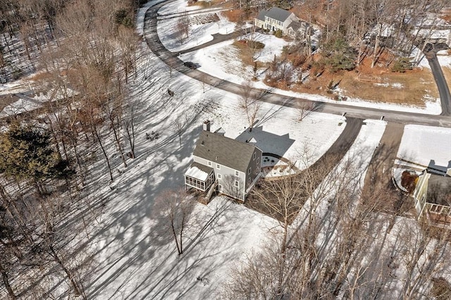 view of snowy aerial view