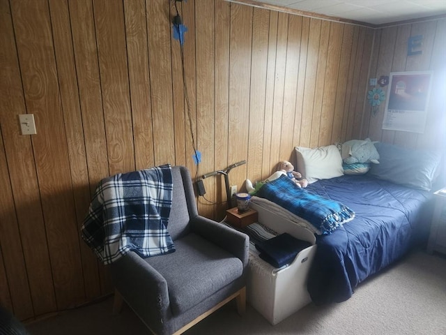 18 Central St, Ashburnham, MA 01430 - carpeted bedroom featuring wood walls