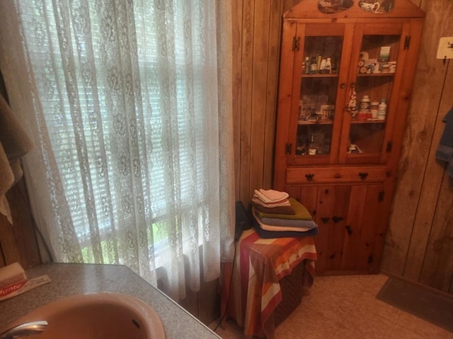 18 Central St, Ashburnham, MA 01430 - bathroom with wooden walls and vanity