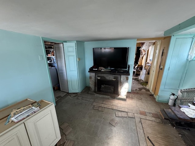 10 Nut Island Ave, Quincy, MA 02169 - living area featuring a fireplace