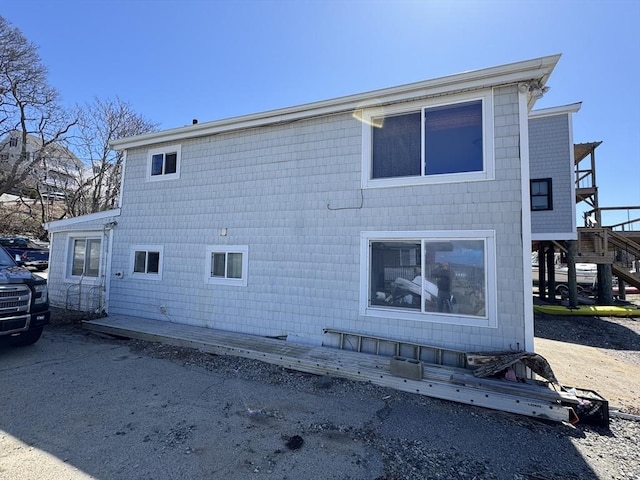 10 Nut Island Ave, Quincy, MA 02169 - view of side of property featuring stairway and a wooden deck