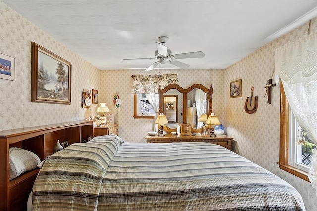8 Janis Ter, Woburn, MA 01801 - bedroom featuring wallpapered walls and a ceiling fan