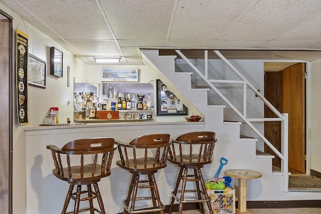 8 Janis Ter, Woburn, MA 01801 - indoor dry bar with a drop ceiling and stairway