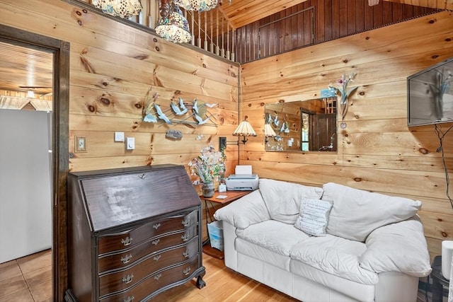 137 Rock Harbor Rd Unit 4, Orleans, MA 02653 - living area with wooden walls