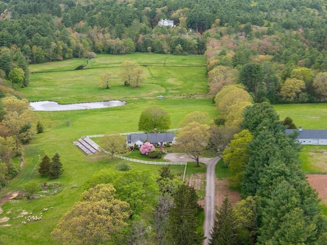 38 Bullard St, Sherborn, MA 01770 - aerial view of sparsely populated area featuring a large body of water and a heavily wooded area