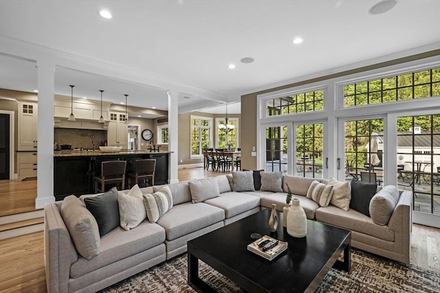 5 Carolina Way, Boxford, MA 01921 - living room featuring wood finished floors, recessed lighting, and plenty of natural light