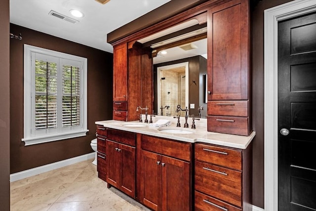 5 Carolina Way, Boxford, MA 01921 - full bathroom featuring double vanity, recessed lighting, and a shower
