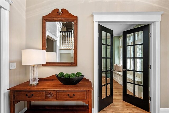 5 Carolina Way, Boxford, MA 01921 - doorway with french doors and wood finished floors