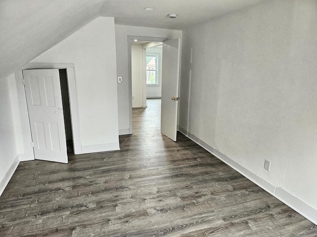 21 High St, South Hadley, MA 01075 - additional living space with dark wood-style floors and vaulted ceiling
