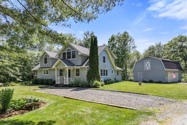 236 Ridge Ave, Otis, MA 01253 - view of front of home with a front yard and an outbuilding