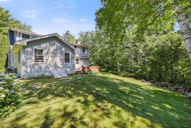 236 Ridge Ave, Otis, MA 01253 - view of grassy yard with a wooden deck
