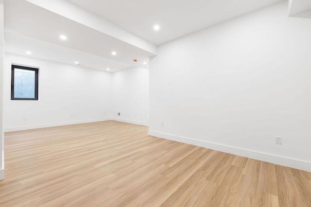 1597 Centre St Unit A, Newton, MA 02461 - unfurnished room with light wood-type flooring and recessed lighting