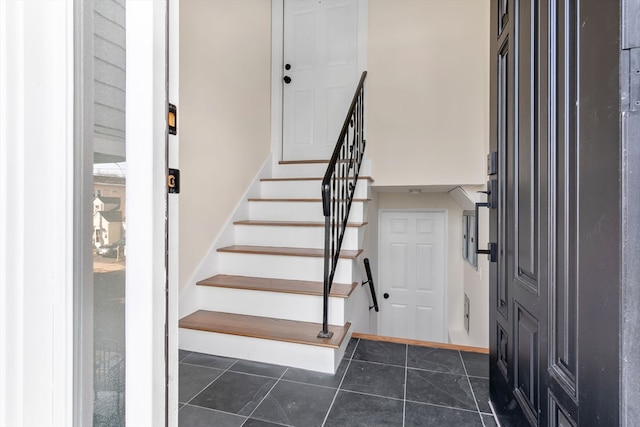 view of tiled foyer entrance