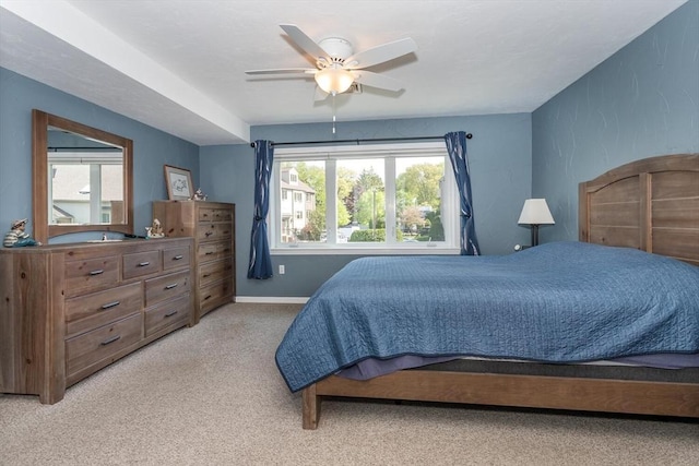 62 Maple St Unit J, Canton, MA 02021 - bedroom with light carpet, baseboards, and a ceiling fan