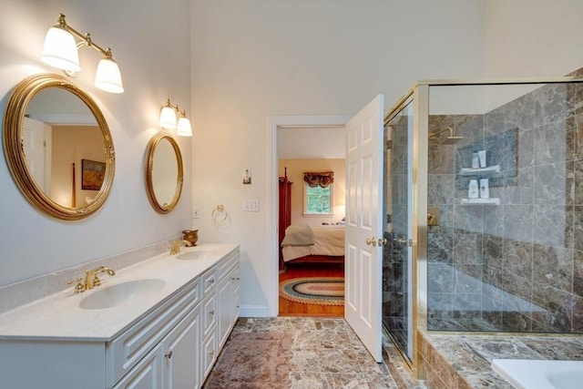 43 Old Concord Rd, Lincoln, MA 01773 - bathroom with double vanity, a stall shower, ensuite bath, and a bath
