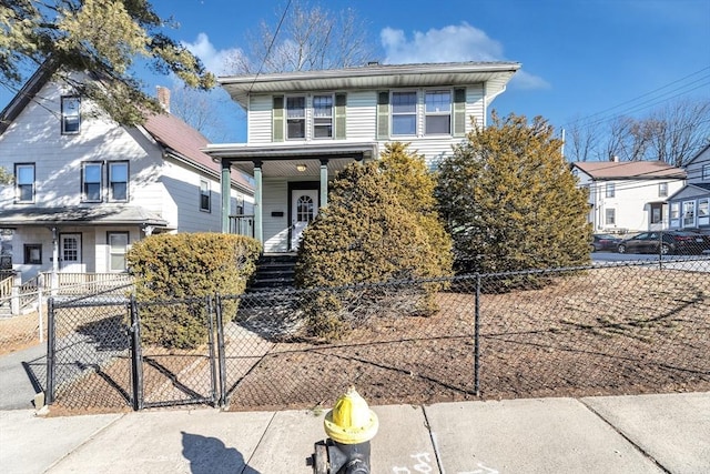 view of front property with covered porch