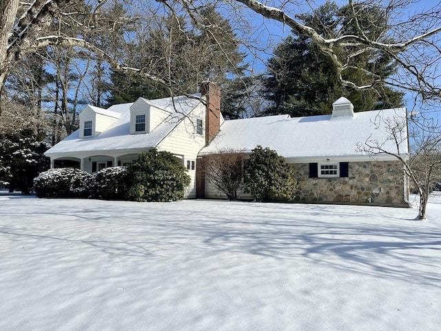 view of snowy exterior