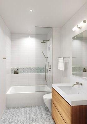 full bathroom featuring tub / shower combination, tile floors, toilet, and vanity