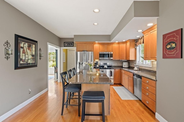 356 Grafton St, Shrewsbury, MA 01545 - kitchen featuring stainless steel appliances, healthy amount of natural light, light wood-style floors, and recessed lighting