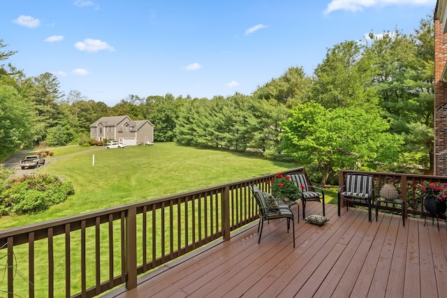 356 Grafton St, Shrewsbury, MA 01545 - wooden deck featuring a yard and a forest view