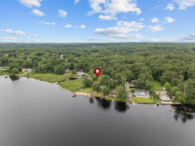 67 Elliott Ave, Dracut, MA 01826 - aerial overview of property's location with a forest and a large body of water