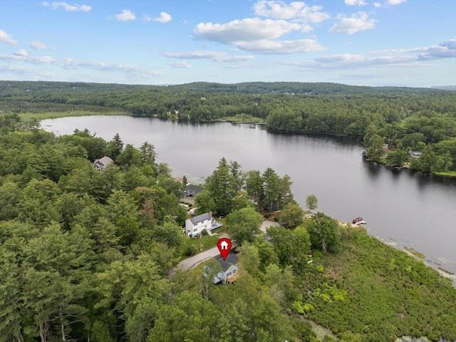 67 Elliott Ave, Dracut, MA 01826 - aerial view of a heavily wooded area and a nearby body of water