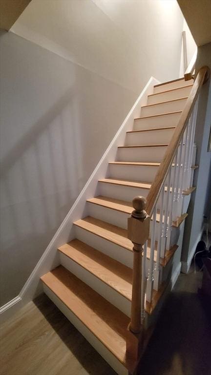 46 Beach Rd Unit B, Yarmouth, MA 02673 - stairs with wood finished floors