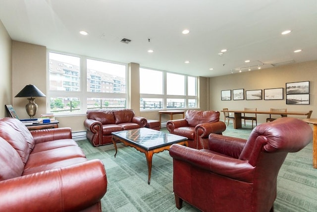 154 Lynnway Unit 511, Lynn, MA 01902 - living room featuring plenty of natural light, recessed lighting, and baseboard heating