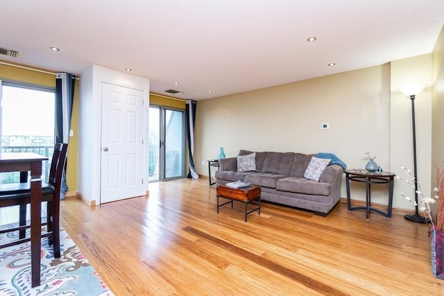 154 Lynnway Unit 511, Lynn, MA 01902 - living room featuring light wood-style flooring and recessed lighting