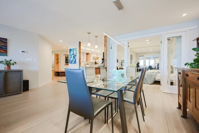 dining area featuring light hardwood / wood-style flooring