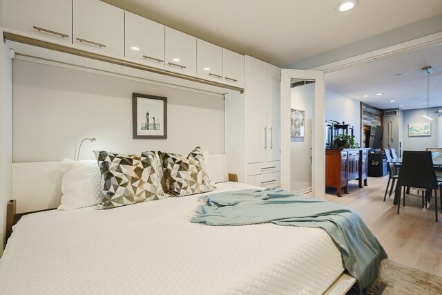 bedroom featuring light hardwood / wood-style flooring