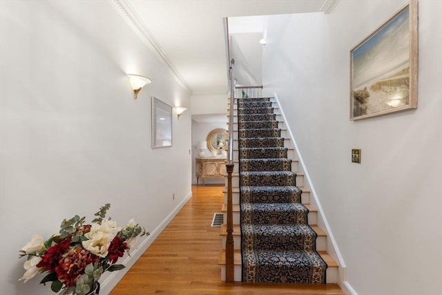 11 Forest Ln Unit 11, Scituate, MA 02066 - stairs featuring ornamental molding and wood finished floors