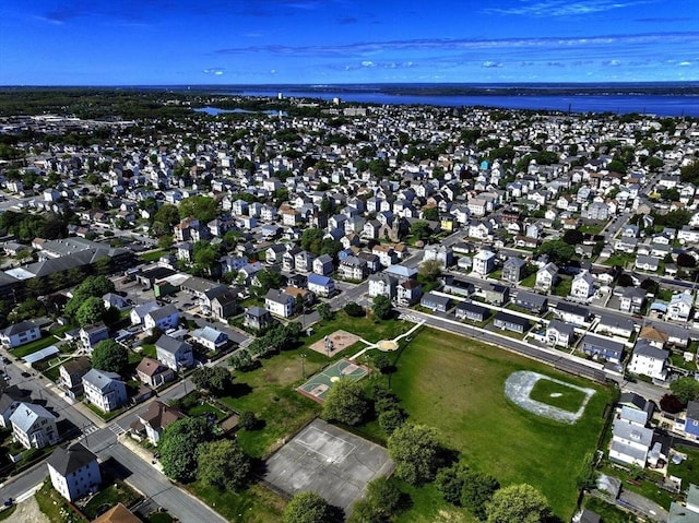 405 Warren St, Fall River, MA 02721 - aerial overview of property's location featuring a large body of water and nearby suburban area