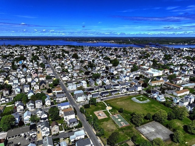 405 Warren St, Fall River, MA 02721 - aerial view of property and surrounding area with a large body of water and nearby suburban area