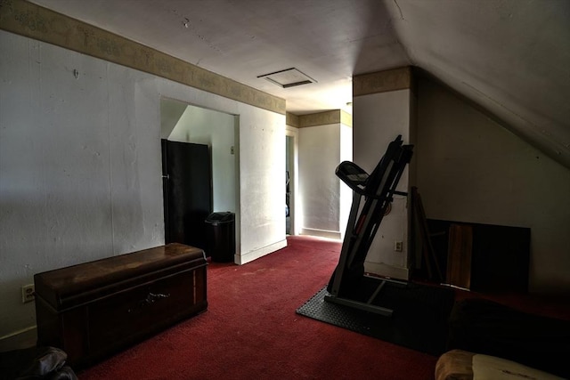 405 Warren St, Fall River, MA 02721 - exercise room with carpet flooring and lofted ceiling