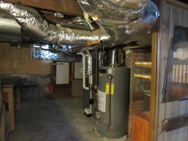 49 Vassall St, Quincy, MA 02170 - unfinished basement with gas water heater