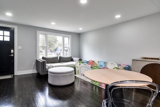 8 Lee Rd, Sharon, MA 02067 - living area with recessed lighting, hardwood / wood-style floors, a wealth of natural light, and baseboards