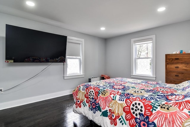 8 Lee Rd, Sharon, MA 02067 - bedroom with dark wood-type flooring, recessed lighting, and baseboards